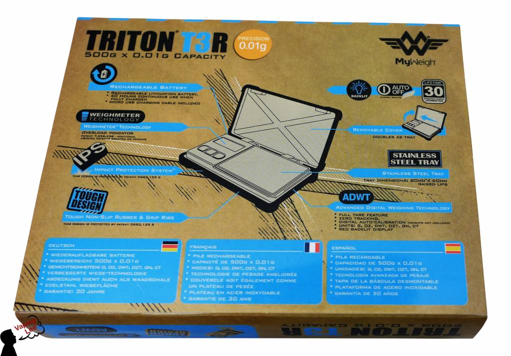 Triton T3R 500 Digitalwaage Verpackung Rückseite